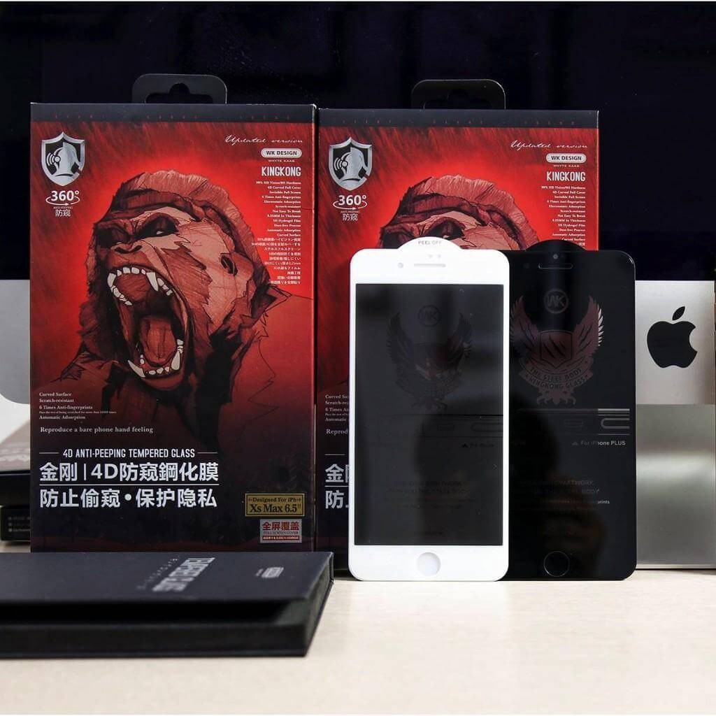 Kính Cường Lực iPhone Chống Nhìn Trộm KINGKONG 4D Cho ĐT 6,6s,6 plus,6s plus,7,7 plus,8,8 plus,x,xs max,11,12,12 pro max