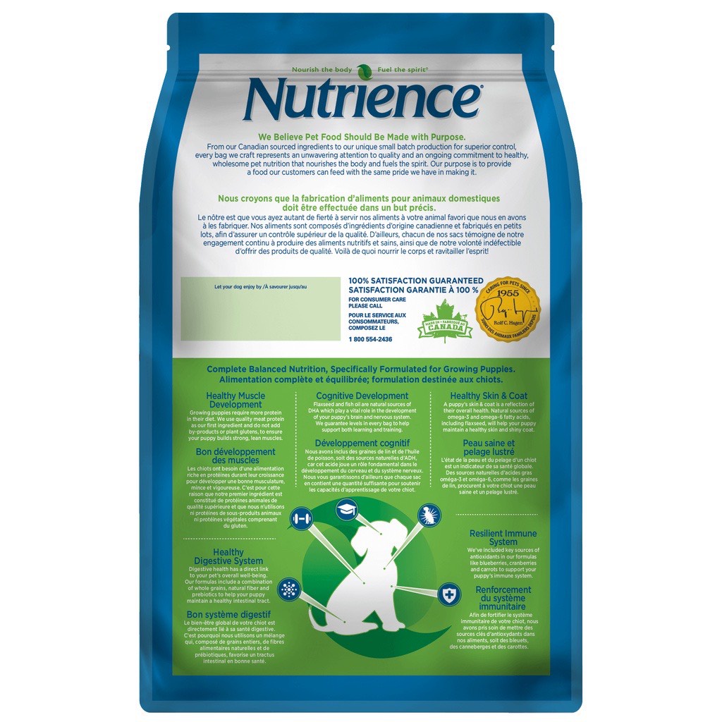 Thức ăn cho chó con Nutrience Original thịt gà, rau củ quả, trái cây- Phát triển trí não (dưới 12 tháng tuổi)- Túi 500g