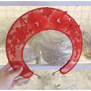 Khăn Vành Mấn Cô Dâu Kết Hoa Ren