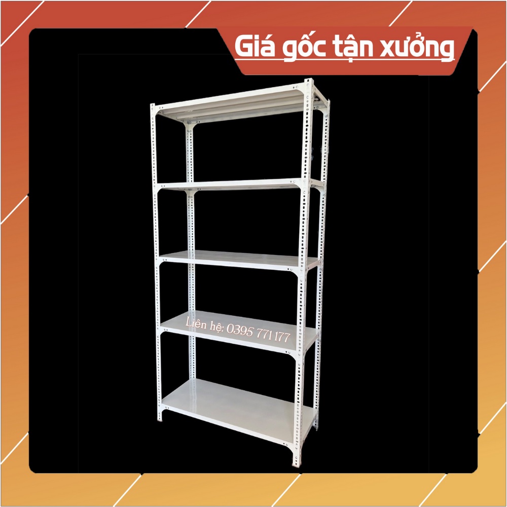 Kệ sắt V lỗ sơn tĩnh điện màu Trắng, lắp ráp tiện lợi sử dụng để đồ trong nhà hoặc trưng bày sản phẩm