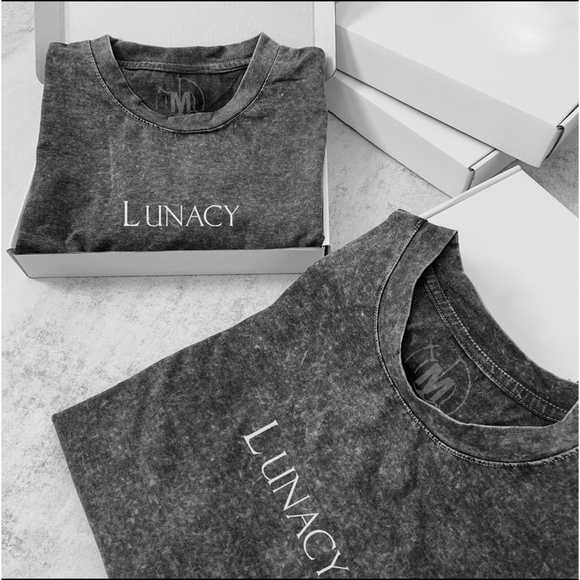 Áo thun tay lỡ 6 màu in LUNACY phản quang phông Unisex nam nữ Cotton oversize form rộng LUNACY