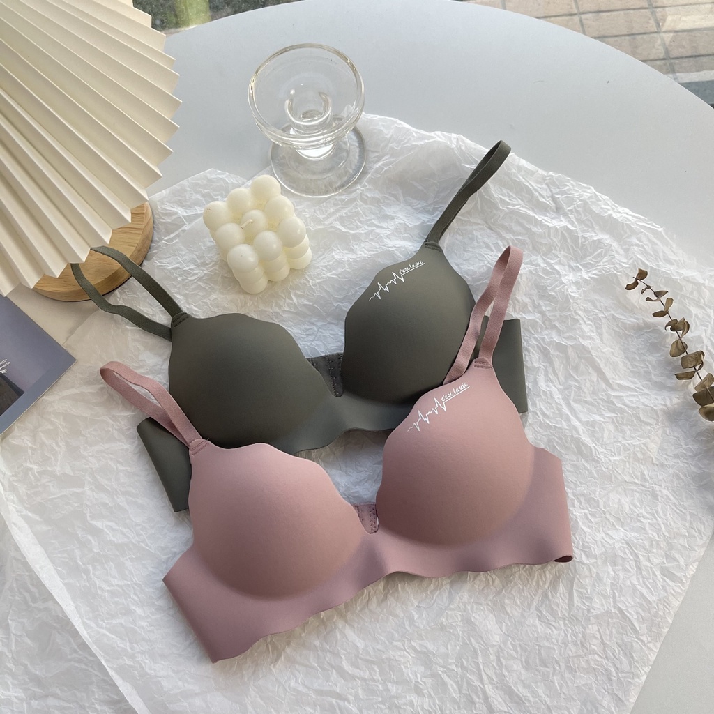 Áo ngực nữ đúc su không gọng nâng ngực hình nhịp tim BRALUNE , áo lót nữ trơn mềm mại thoáng khí mã ANM-27