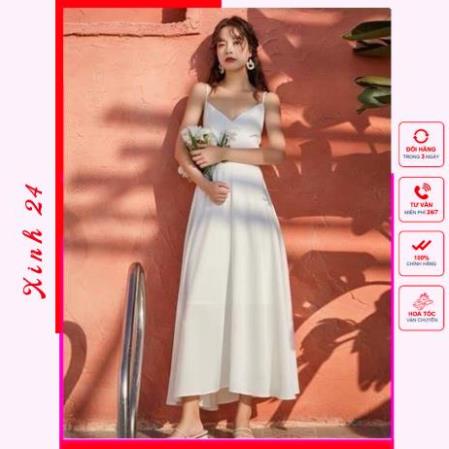 Đầm váy maxi trắng nơ sau đi tiệc - đi biển (kèm hình thật) | BigBuy360 - bigbuy360.vn