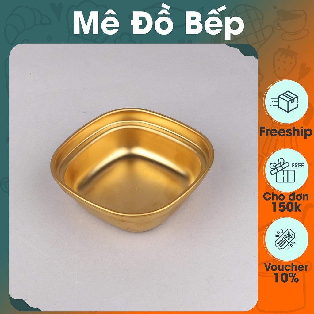 Chén chấm inox Bam House inox 304 vàng 2 ngăn cao cấp CCV04 - Chén chấm 2 ngăn Chen cham 2 ngan