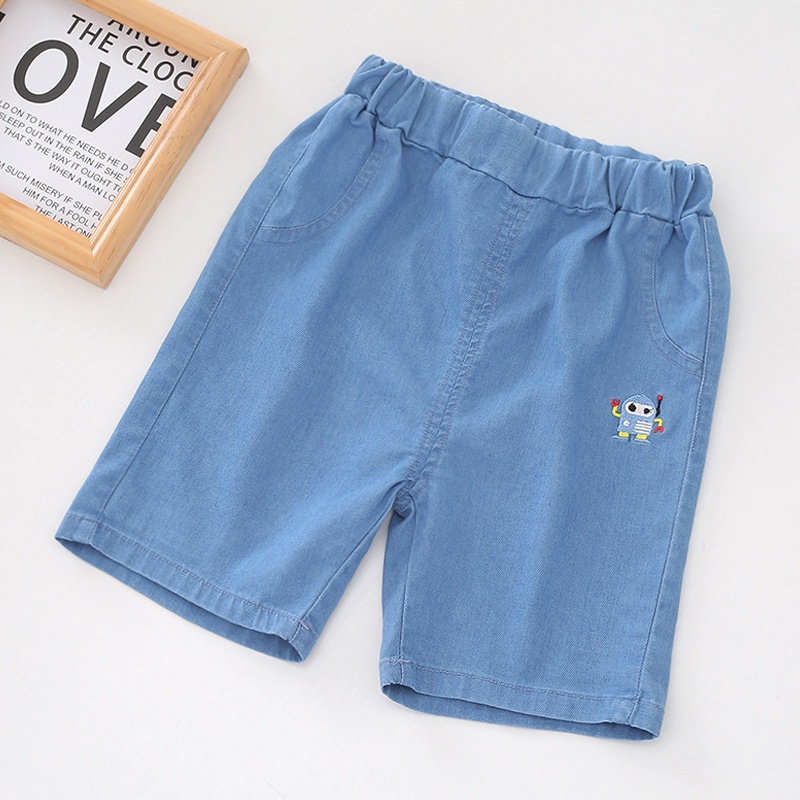 Quần bò cộc bé trai / Quân short bò bé trai chất liệu bò giấy vải sinh học Tencel siêu mềm, nhẹ mát cho bé 3-7 tuổi