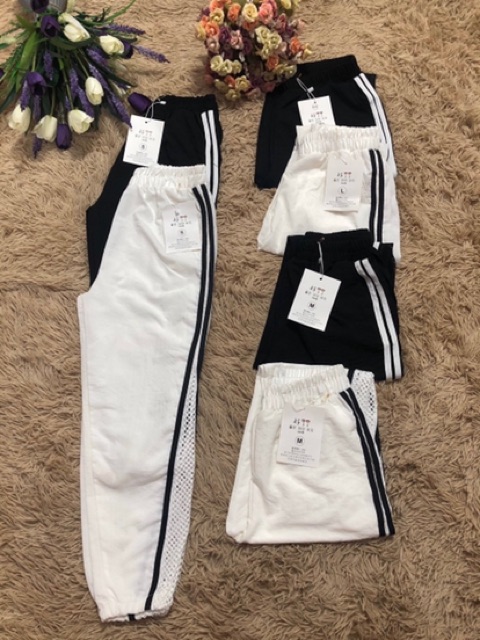 [Mã WARN10 giảm 10k đơn 99k] BÁN SỈ QUẦN JOGGER ĐŨI PHA LƯỚI ĐEN TRẮNG CHO NỮ | BigBuy360 - bigbuy360.vn