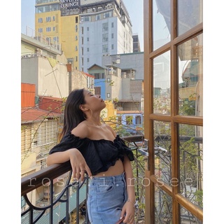 Áo rút ngực đen