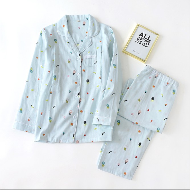 Bộ đồ bầu và sau sinh dài tay, Pyjama cho con bú BZ0011 chất mát mặc nhà mùa hè