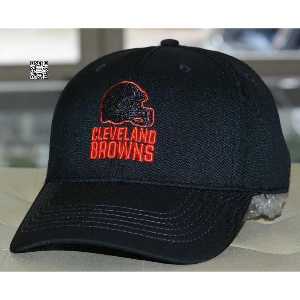 Nón mũ lưỡi trai bít đuôi thể thao thời trang, Cleveland Browns team logo big size fitted cap chính hãng