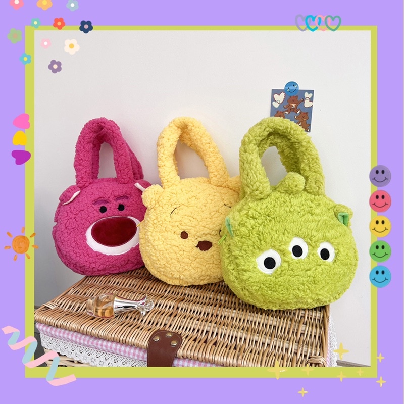 Túi xách lông quai ngắn hình Lotso,Pooh ,3 Eyes 🌸🌷🎀