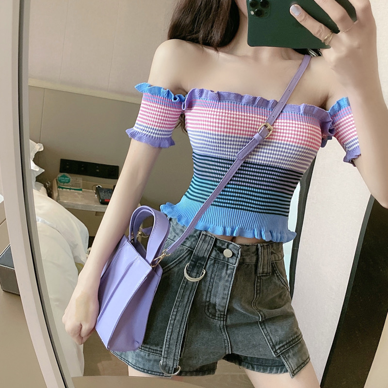 Áo thun croptop tay ngắn phong cách Hàn Quốc dành cho nữ