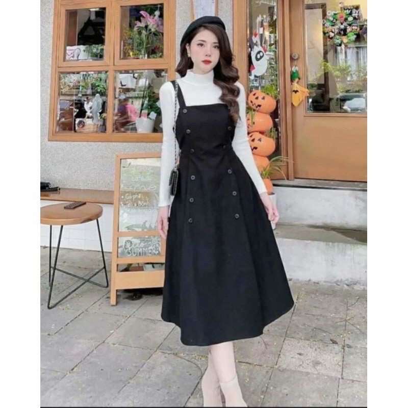 SET ÁO KÈM ĐẦM YẾM NÚT