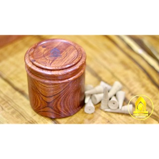 Hộp gỗ đựng nhang trầm nụ và khoanh