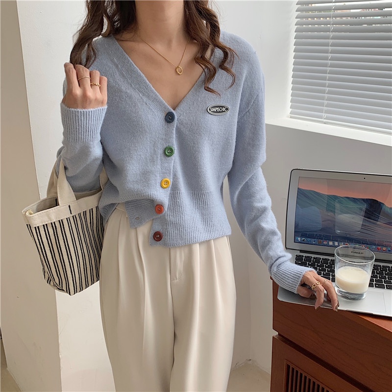 Áo khoác len cardigan dáng rộng thời trang cho nữ