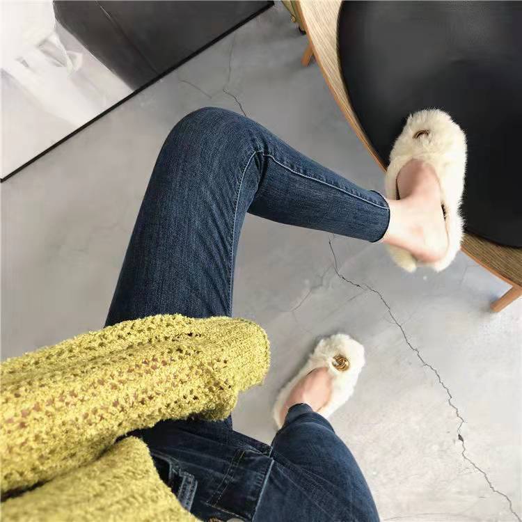 Jiashucheng Quần Jean Dài Lưng Cao Dáng Ôm Co Giãn Tốt Thời Trang Xuân Hè Cho Nữ