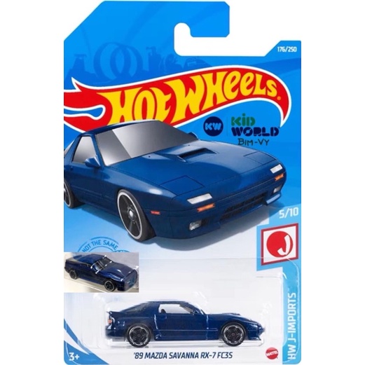 Xe mô hình Hot Wheels basic '89 Mazda Savanna RX-7 FC3S GTC10.