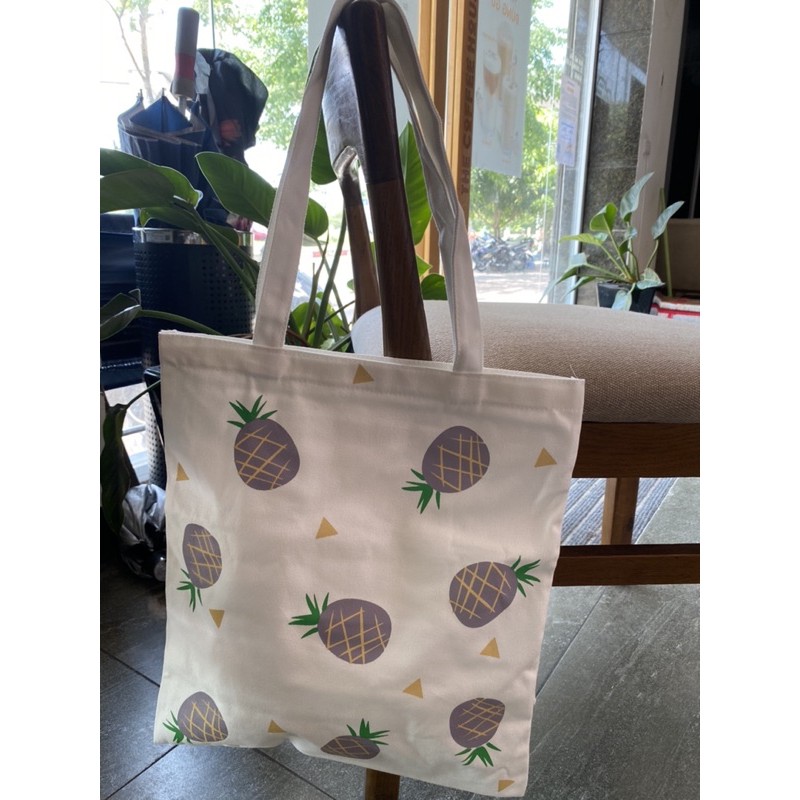 Túi tote vải canvas hoa quả