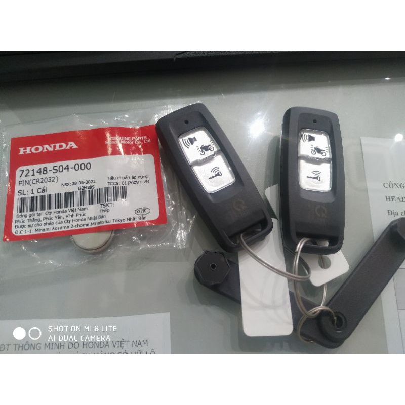 pin khoá điều khiển SMARTKRY xe máy Honda Vision, airblade, sh, lead