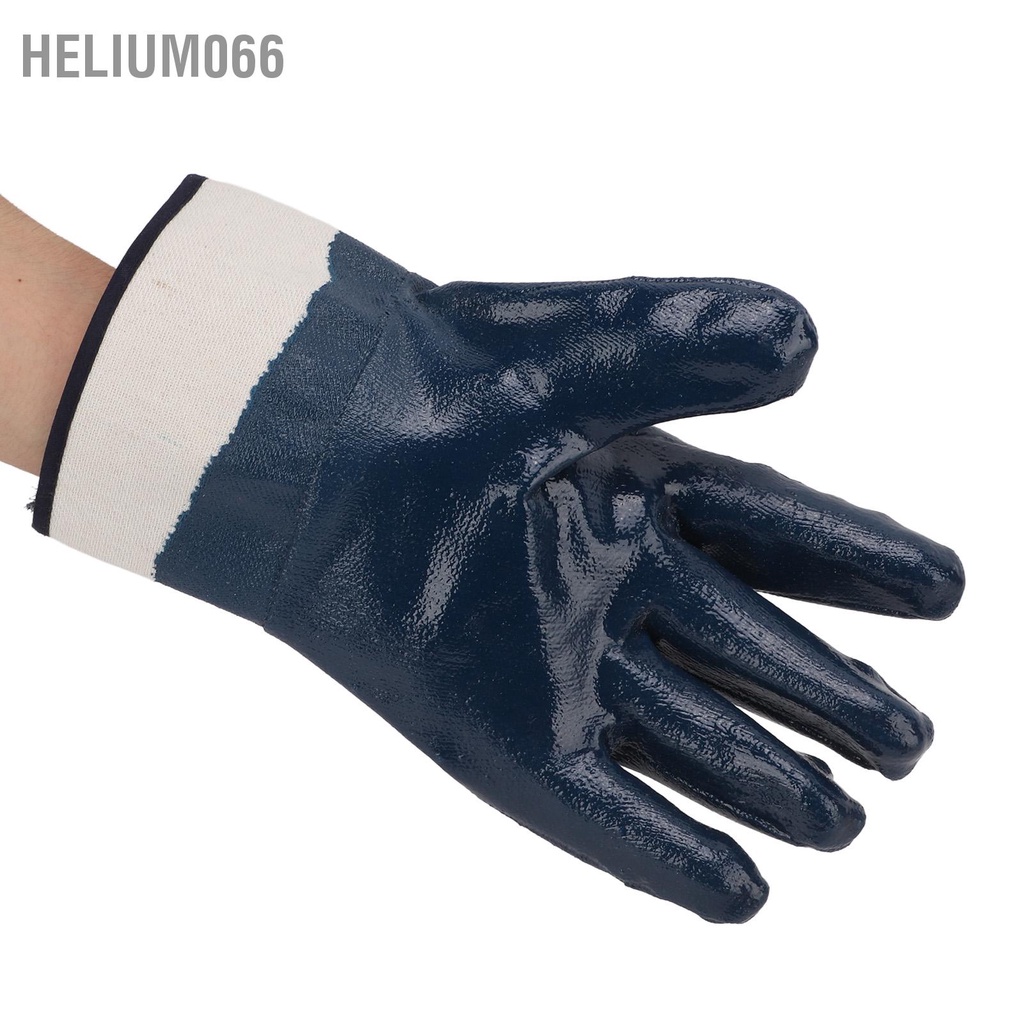 Helium066 Găng tay chống dầu Không thấm nước Cao su mài mòn Nitrile tráng cho công nghiệp