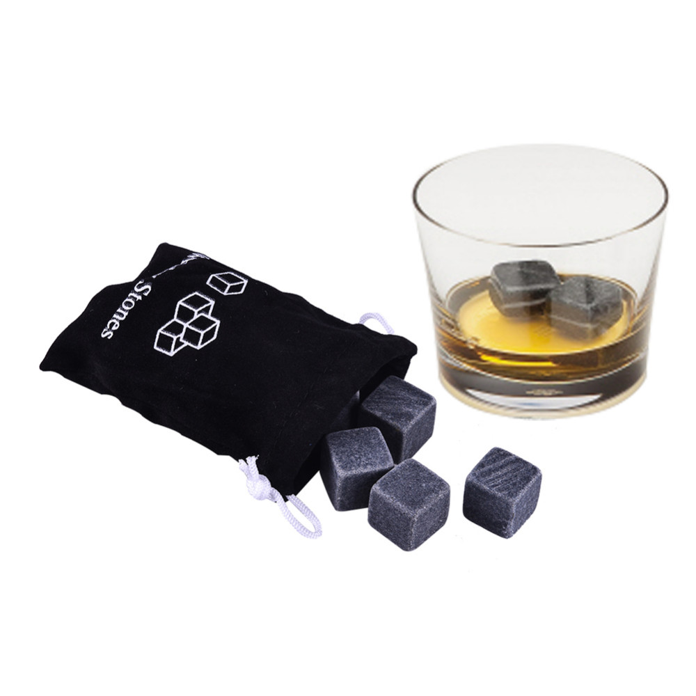 【Ready Stock】 Reusable Whiskey Wine Cooler Ice Cube Stones Rocks Set Stone Cooler Cube Chiller