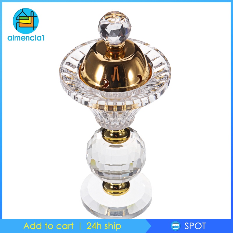 [ALMENCLA1] Crystal Incense Burner Holders Bakhoor Frankincense Burner for Aromatherapy