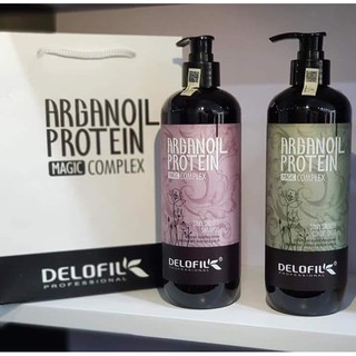 (Protein ) Cặp Dầu Gội Arganoil Protein Delofil Dưỡng Ẩm Phục Hồi Tóc Hư Tổn Ngăn Ngừa Gàu 800ml💖