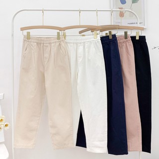 Quần thô baggy nữ cạp chun nhiều màu chất liệu thô mềm đẹp Friday