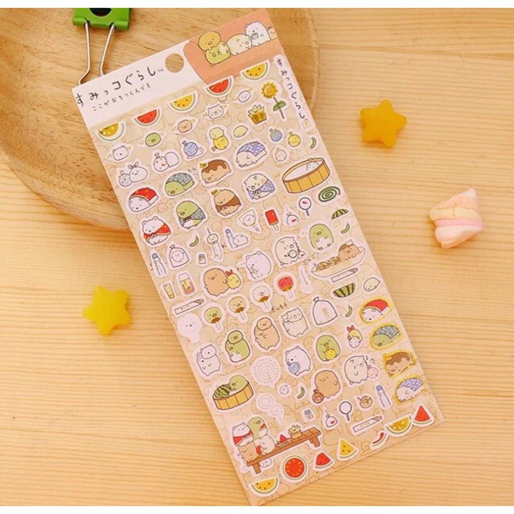 Sticker Combo 6 Miếng Thú Cưng pilu hình chữ nhật nhãn dán, trang trí decal tape washi