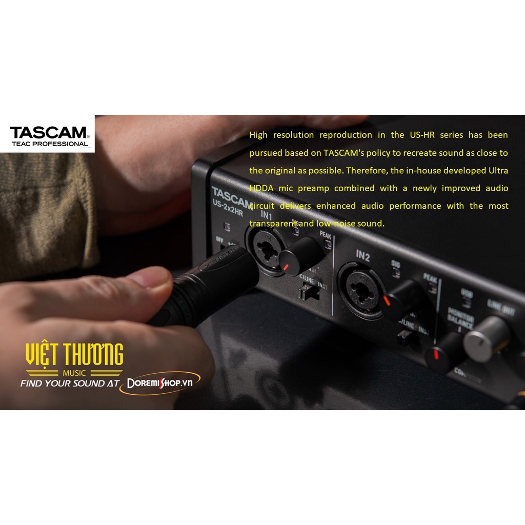 Thiết Bị Chuyển Đổi Tín Hiệu Âm Thanh TASCAM Audio Interface US 2x2 HR