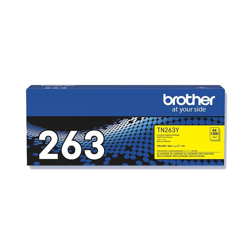 Mực in laser màu Brother TN-263Y (vàng) cho máy in HL-L3230CDN/ DCP-L3551CDW/ MFC-L3750CDW - Hàng Chính Hãng
