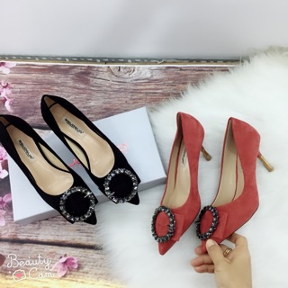 Giày cao gót mã #61Cg7, khoá xinh lắm cao 7cm da lộn