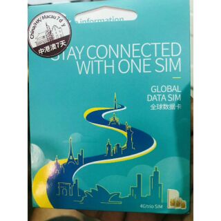 Sim du lịch Trung quốc HK Macao 5 ngày -7 ngày unlimited data