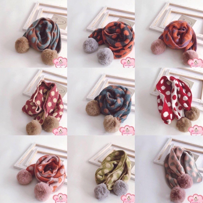 Khăn len cho bé xuất Hàn nhiều màu cho bé trai và bé gái chất liệu len mềm mại phong cách Hàn Quốc