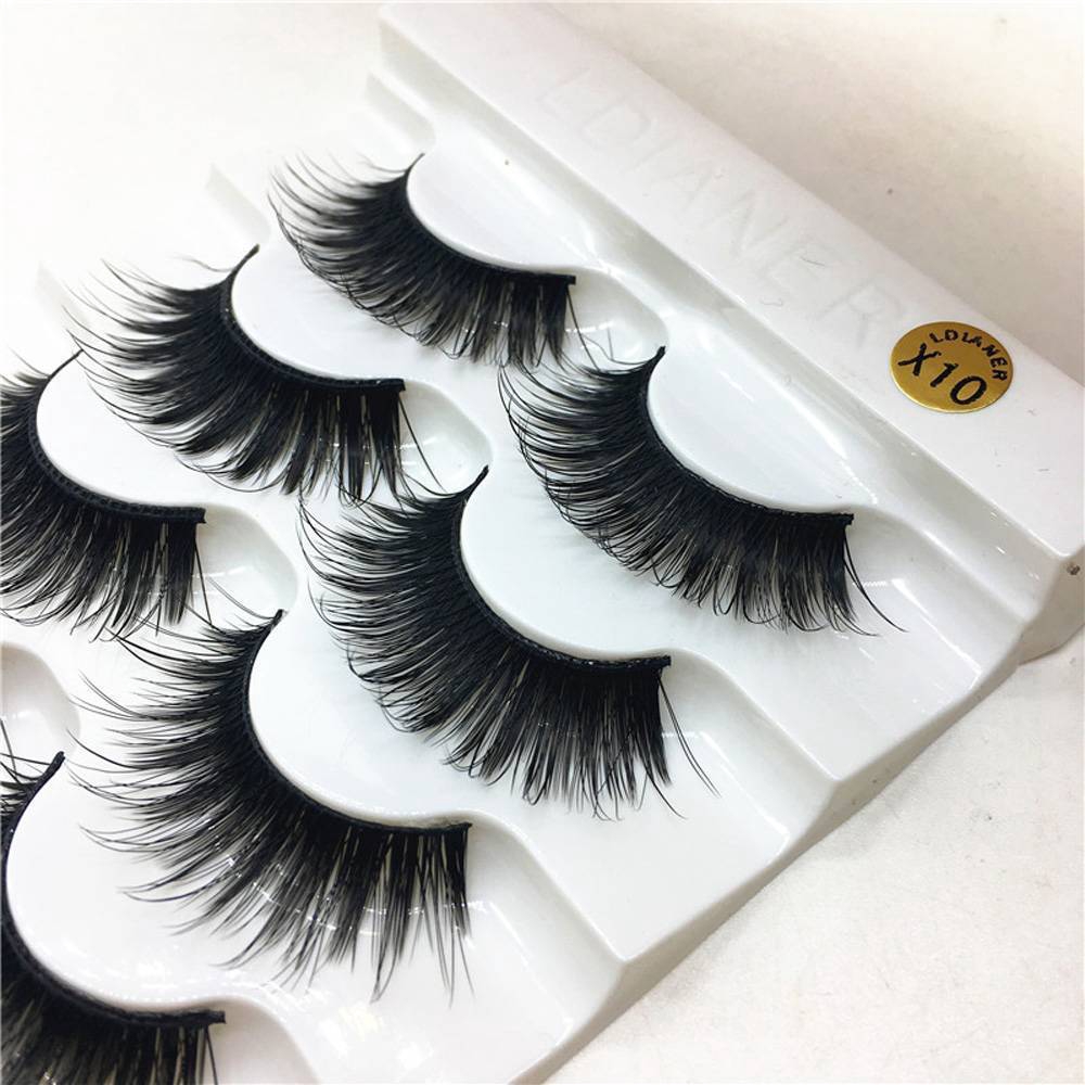 5 Cặp lông mi giả lông chồn dày 3d 100% chuyên dùng cho trang điểm