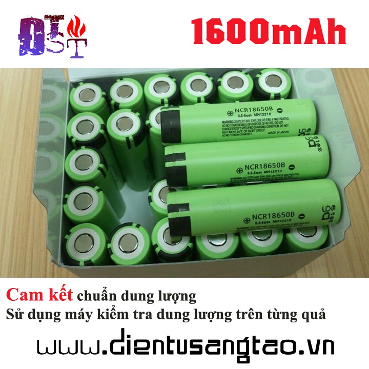 ✅Pin Panasonic NCR18650B 1600mAh Cam kết chuẩn dung lượng