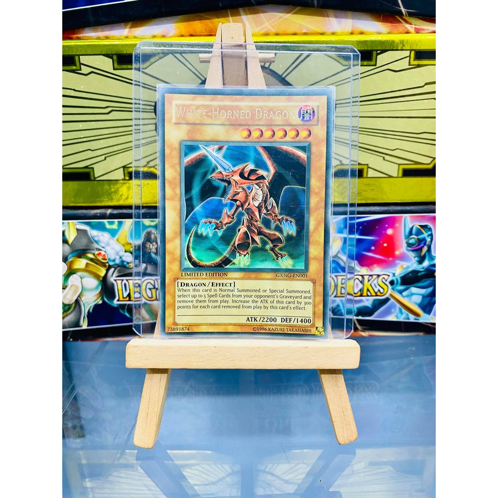 [ Dưa Hấu Yugioh ] Lá bài thẻ bài White Horned Dragon - Ultra Rare - Tặng bọc bài nhựa bảo quản