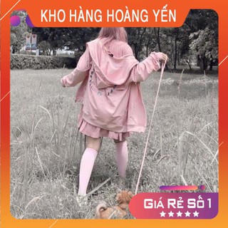 [XẢ LỖ] Áo khoác nữ nỉ bông có mũ form thụng dễ mặc