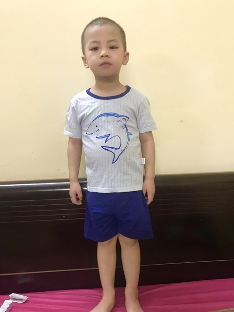 Bộ cotton giấy cộc tay 8-20 kg bé trai / bé gái C2323( ảnh thật )