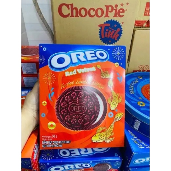Combo 3 hộp Bánh Quy Oreo Red Velvet Kẹp Kem Vị Phô Mai 342g