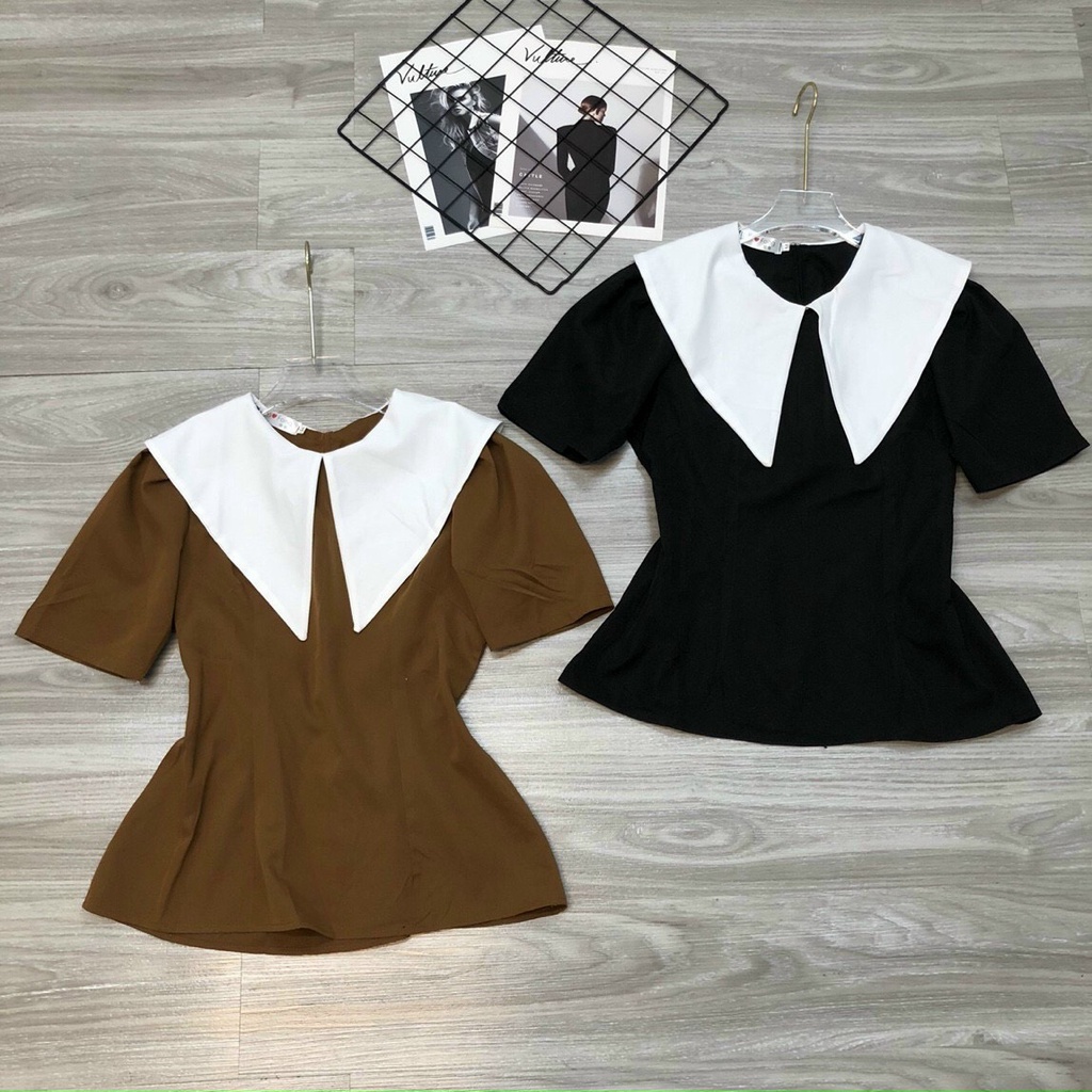 Áo sơ mi chiết eo vạt nhọn - SHOP THƠM PHẠM