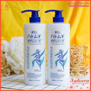 [Hàng Nhật] Sữa Tắm Hạt Ý Dĩ HATOMUGI Trắng Da Nội Địa Nhật 800ml | Sữa Tắm Dưỡng Ẩm Trắng Da Hatomugi