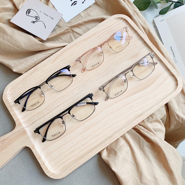 Gọng cứng vuông nhỏ 2 chấm cổ điển 6238