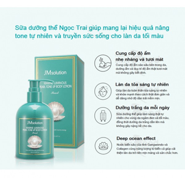 Sữa Dưỡng Thể Nâng Tone, Dưỡng Trắng Da Toàn Thân JM Solution Tone Up Body Lotion 200ml