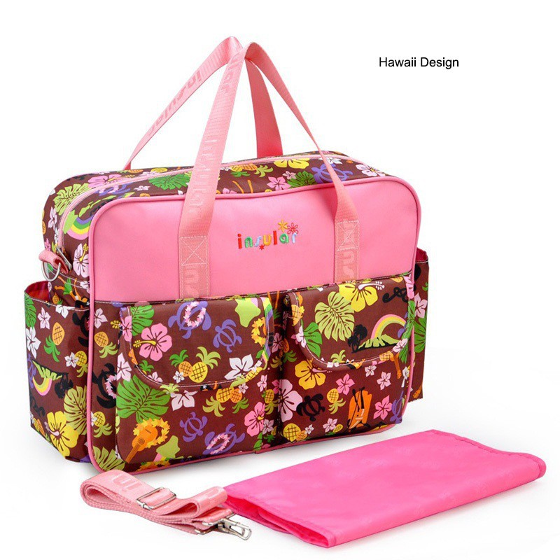 Insular Print Baby Diaper Bag for Mother Waterproof Large Capacity Maternity Bag