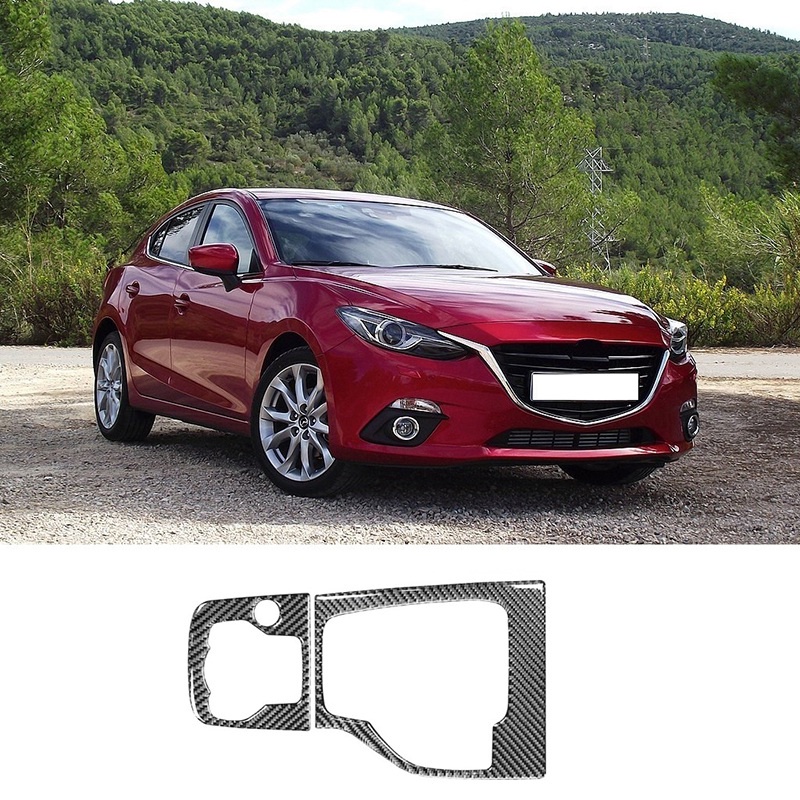 Miếng Dán Bảng Điều Khiển Cần Gạt Số Bằng Sợi Carbon Cho Mazda 3 Axela 2014 2015 2016 2017