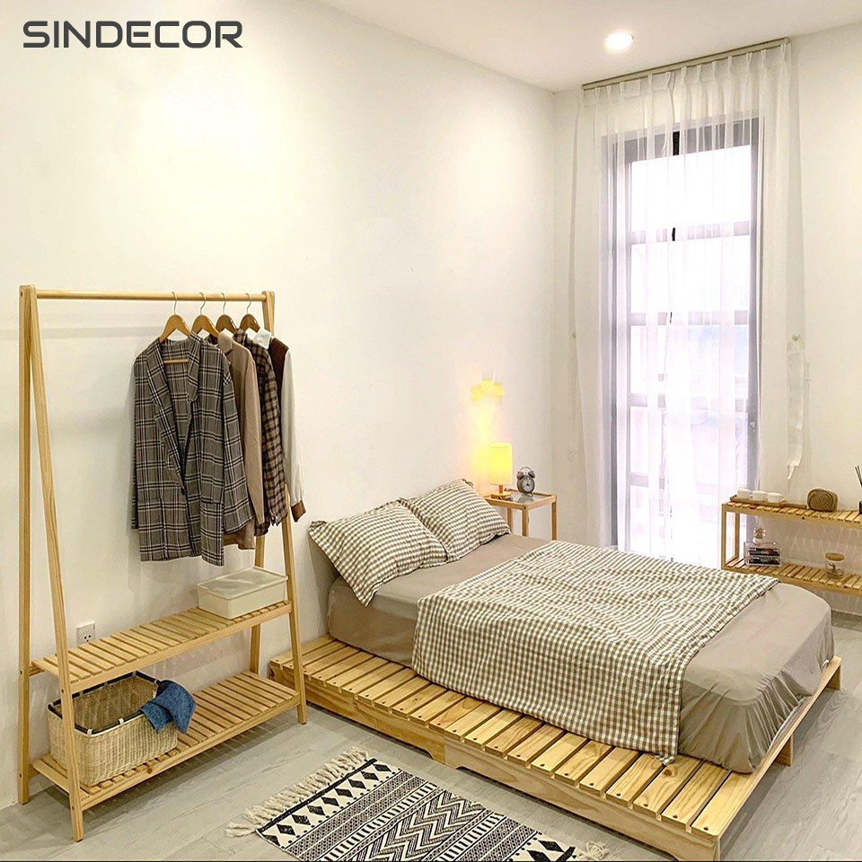 Giường Ngủ Pallet Gỗ Thông - Pallet Bed - Natural