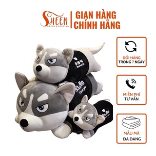 Gấu bông chó Alaska ,Sheen bedding gối ôm chó co dãn 4 chiều mềm mịn