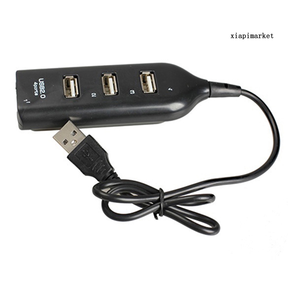 LOP_Black USB 2.0 Hi-Speed 4-Port Splitter Hub Adapter for PC Computer Multi-purpose