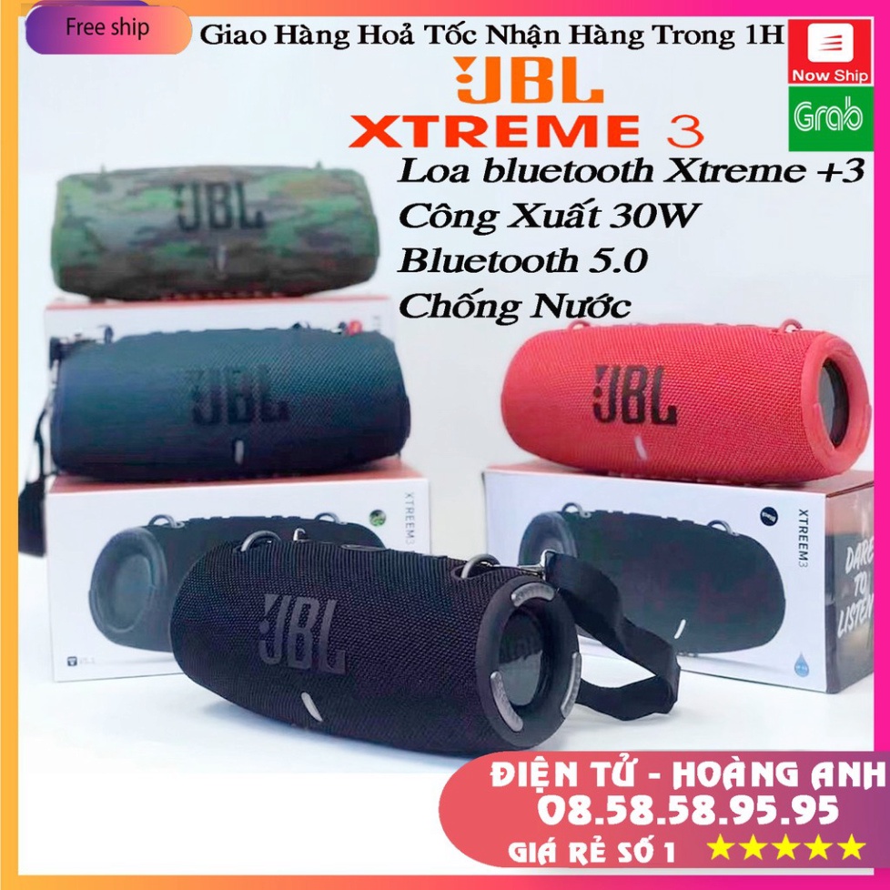 Loa bluetooth MINI JBL Xtreme+3 Bluetooth 5.1 âm bass sâu, mạnh - nghe nhạc cực đỉnh đèn LED thời thượng - chống nước