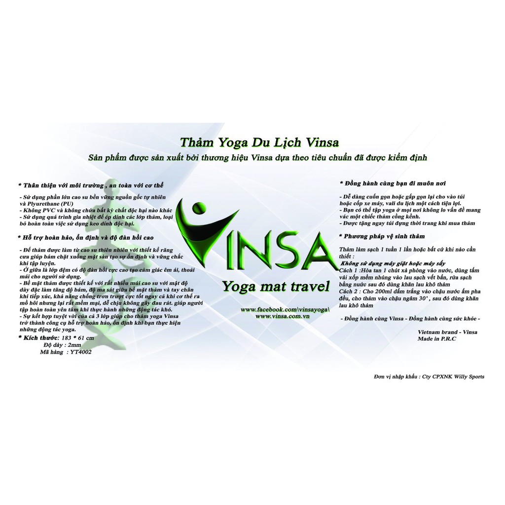 Thảm yoga du lịch Vinsa